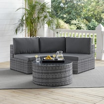 huntington gray outdoor sofa set   