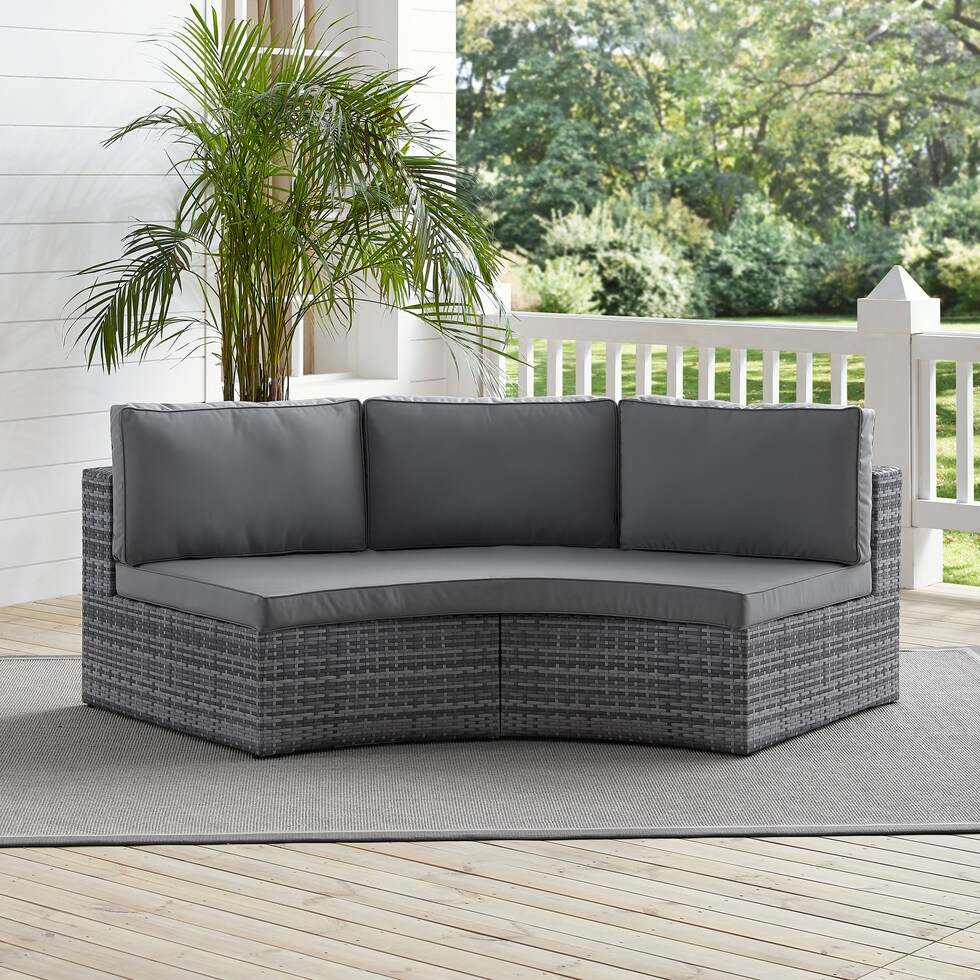 huntington gray outdoor sofa   