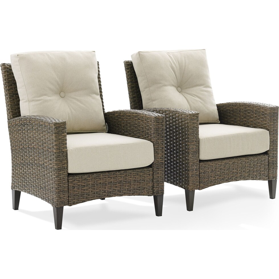 huron light brown outdoor chair set   