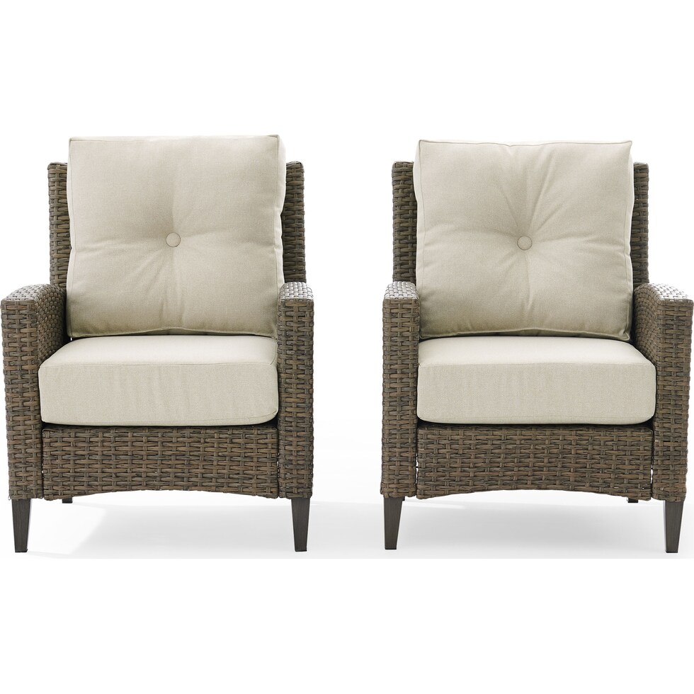 huron light brown outdoor chair set   