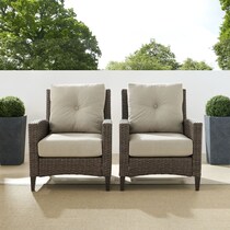 huron light brown outdoor chair set   
