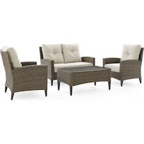 huron light brown outdoor chair set   