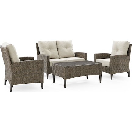 Huron Outdoor Loveseat, Set of 2 Chairs and Coffee Table