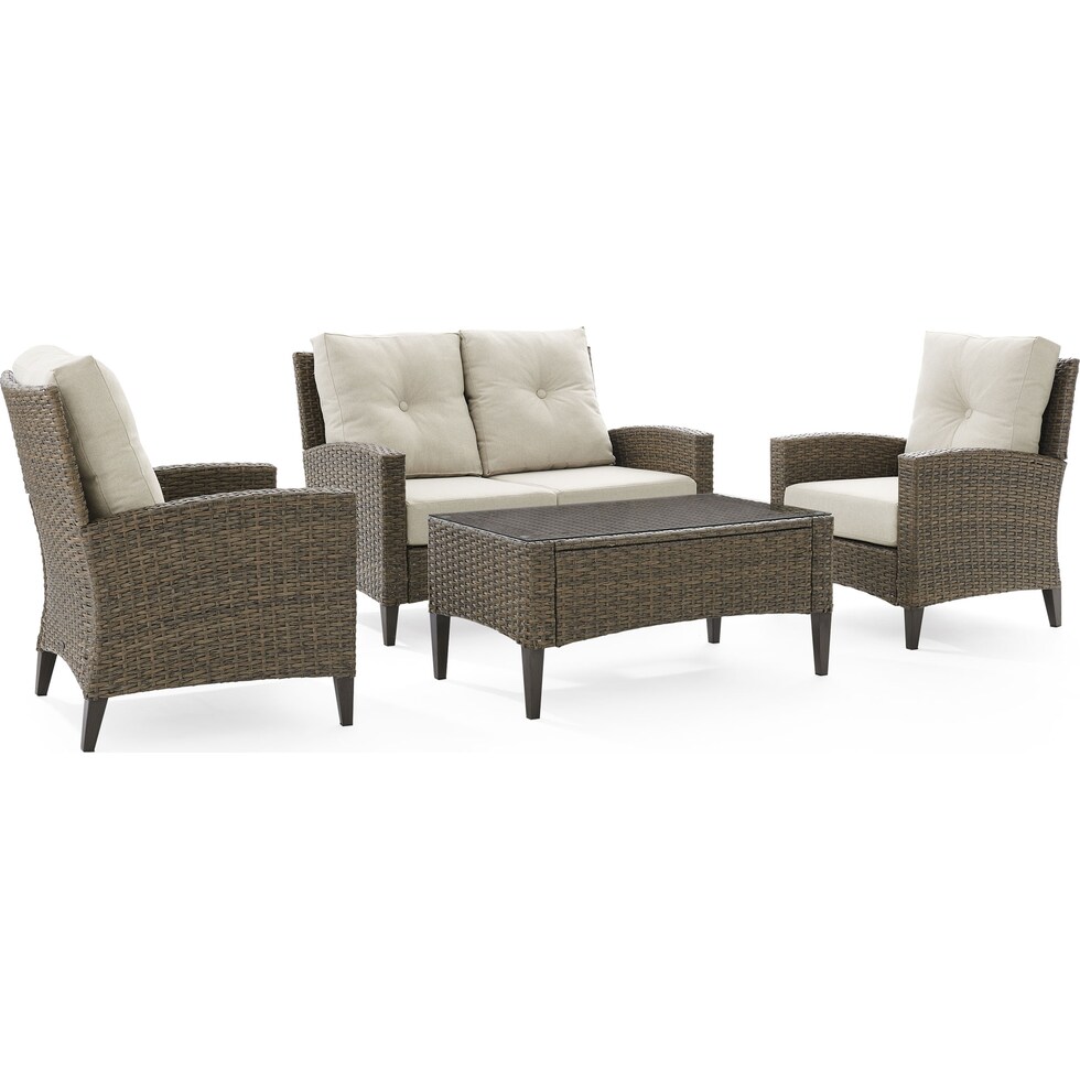 huron light brown outdoor chair set   