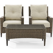 huron light brown outdoor chair set   