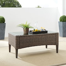 huron light brown outdoor coffee table   