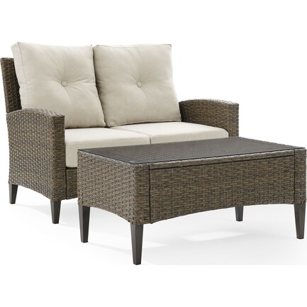 Huron Outdoor Loveseat and Coffee Table Set