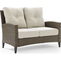 huron light brown outdoor loveseat   