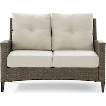 huron light brown outdoor loveseat   