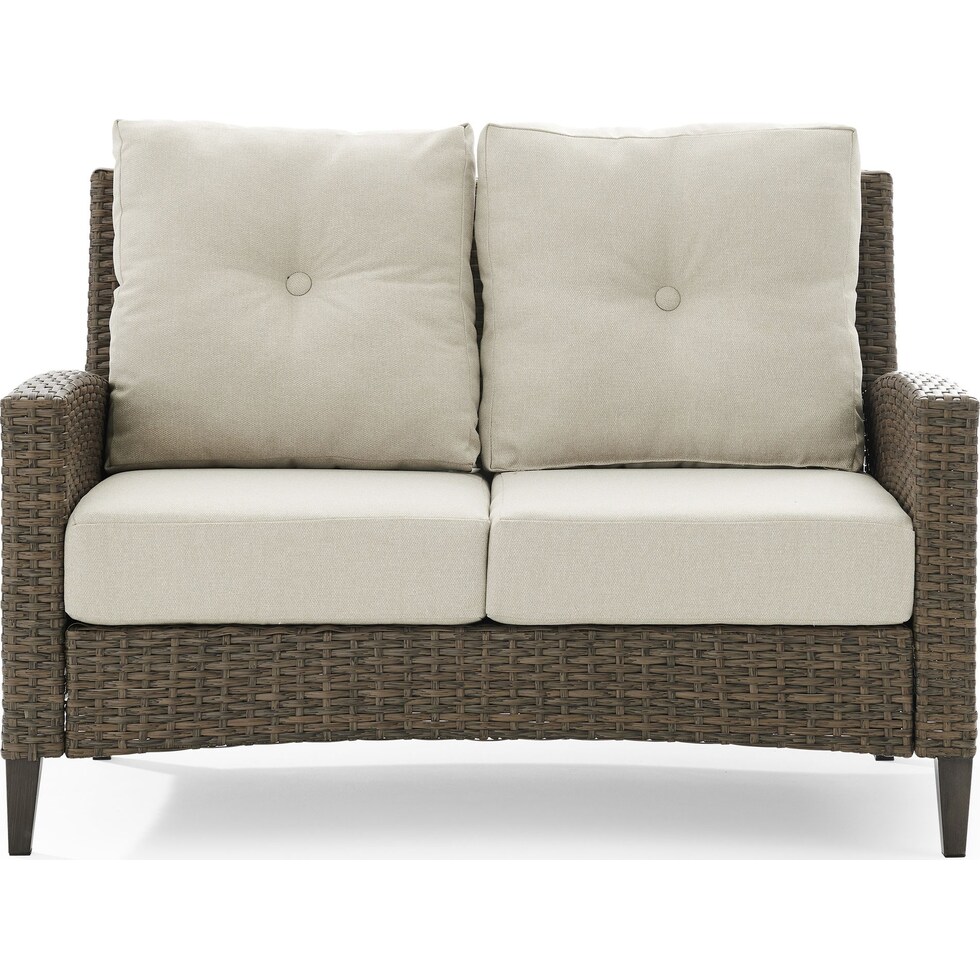 huron light brown outdoor loveseat   