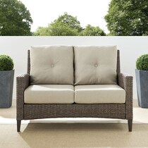 huron light brown outdoor loveseat   