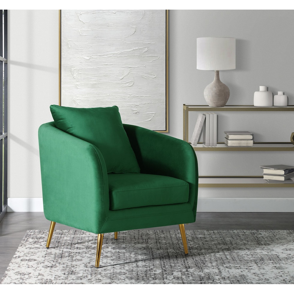 hutton green accent chair   