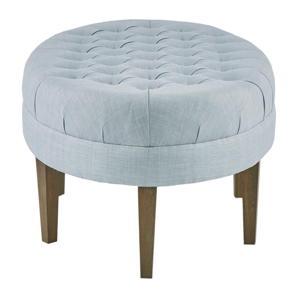 idris blue ottoman   