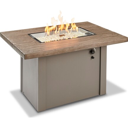 Indio Gas Fire Table - Gray Wood