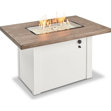 Indio Gas Fire Table - White Wood