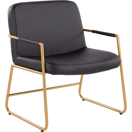 Inessa Accent Chair - Black/Gold