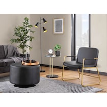 inessa black gold accent chair   