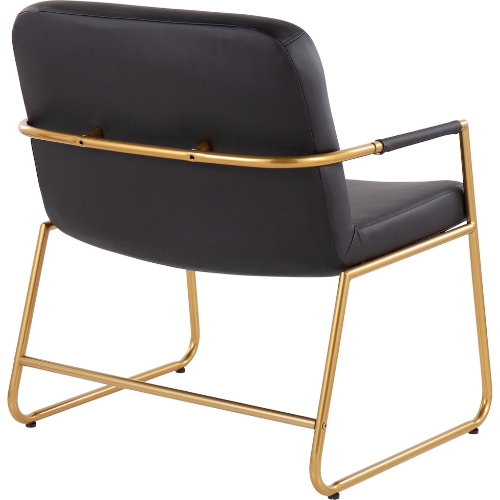 inessa black gold accent chair   