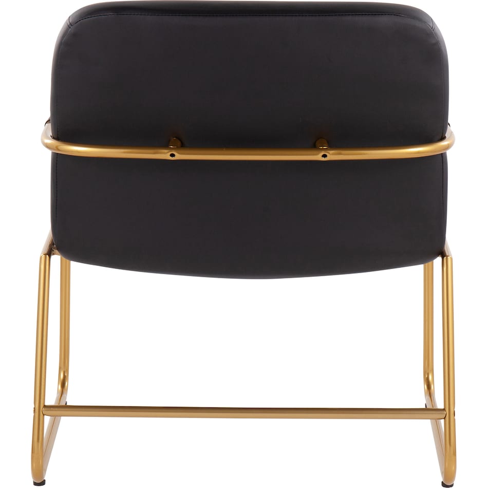 inessa black gold accent chair   
