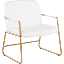 inessa white gold accent chair   