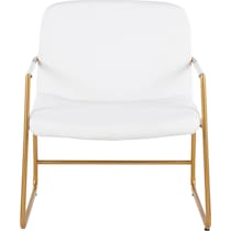 inessa white gold accent chair   