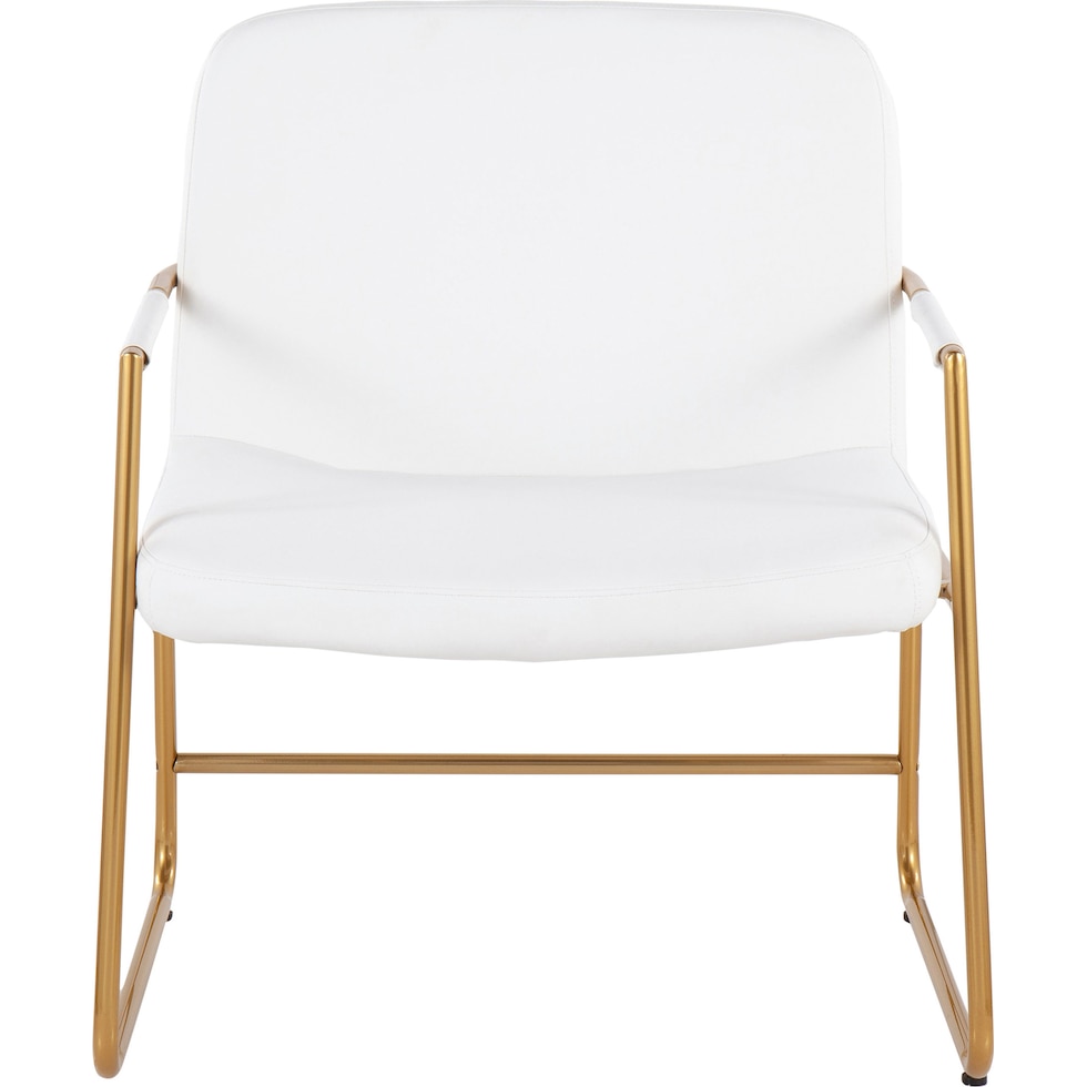 inessa white gold accent chair   