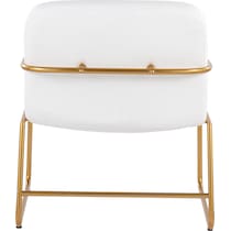 inessa white gold accent chair   