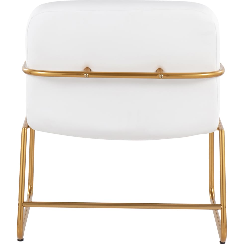 inessa white gold accent chair   