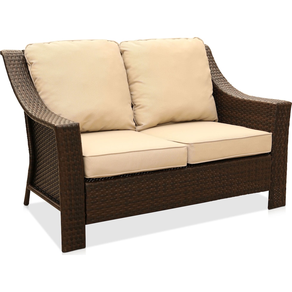 inlet beige outdoor loveseat   