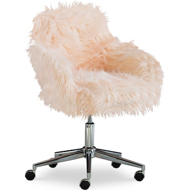 Iona Faux Fur Office Chair - Pink