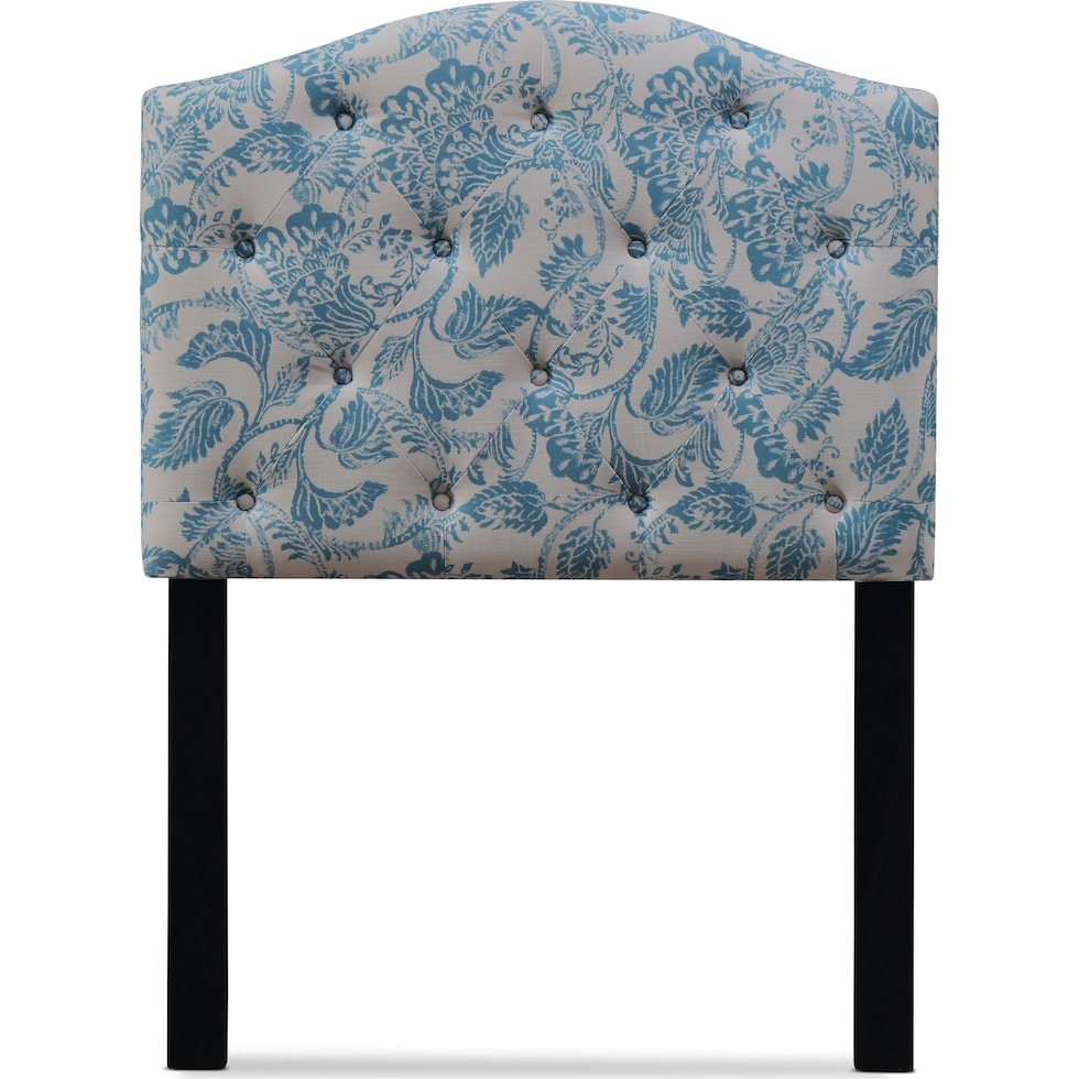 iris blue twin headboard   