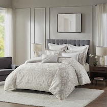 iris gray king bedding set   