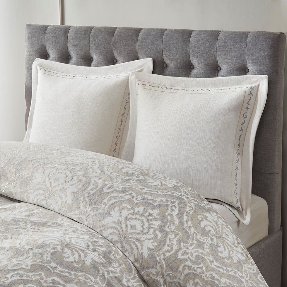 iris gray king bedding set   