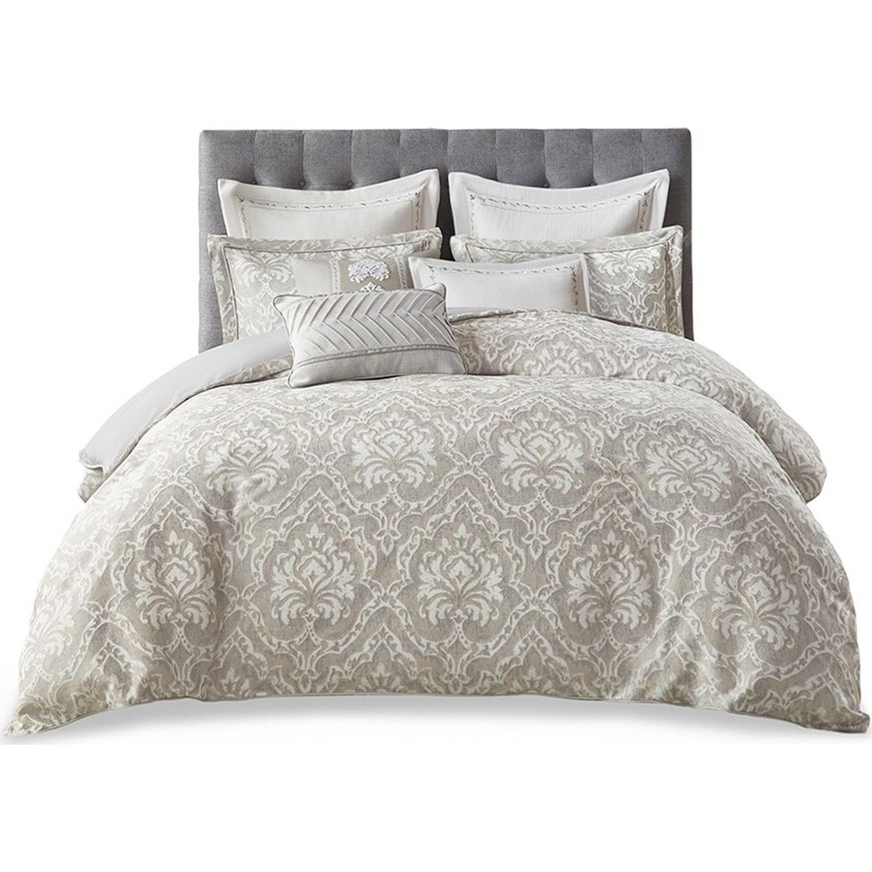 iris gray king bedding set   