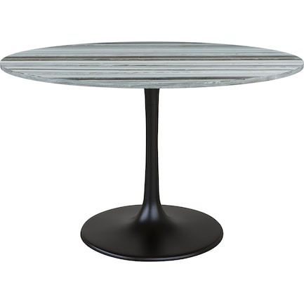 Isabella Round Dining Table - Gray/Black