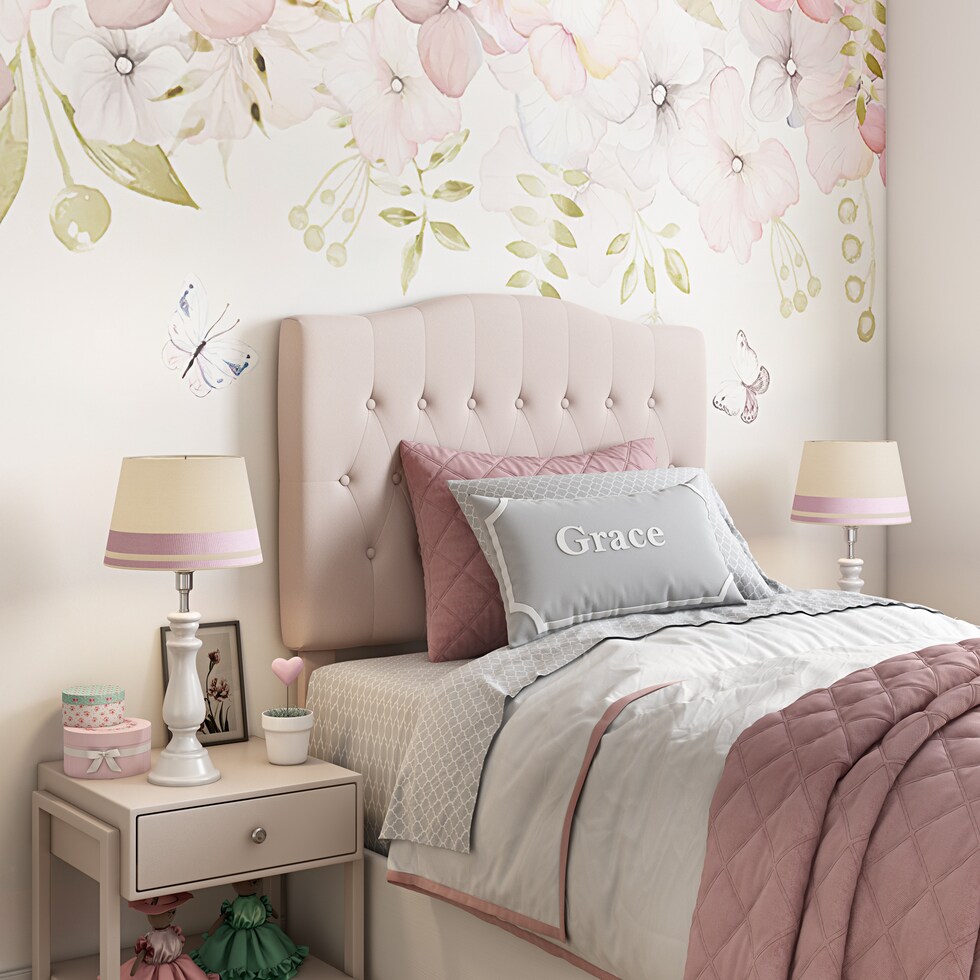 isabella pink twin headboard   