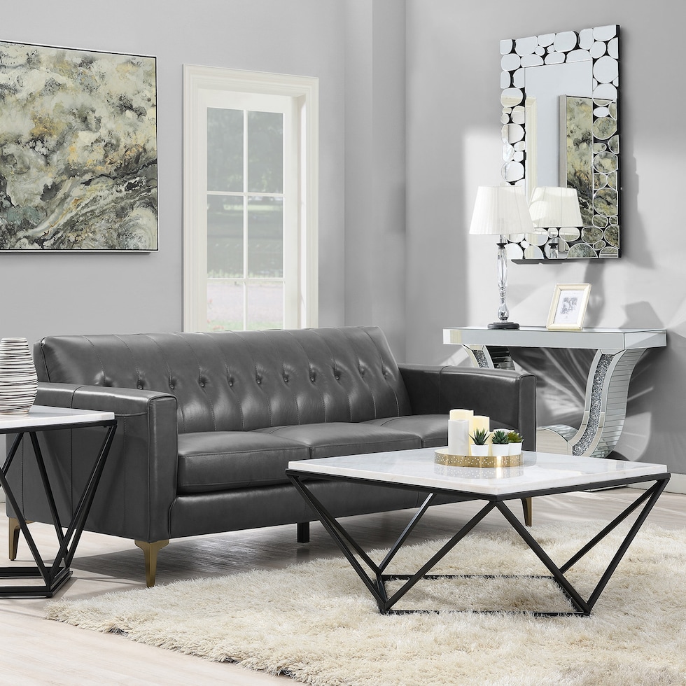 isadora white black coffee table   