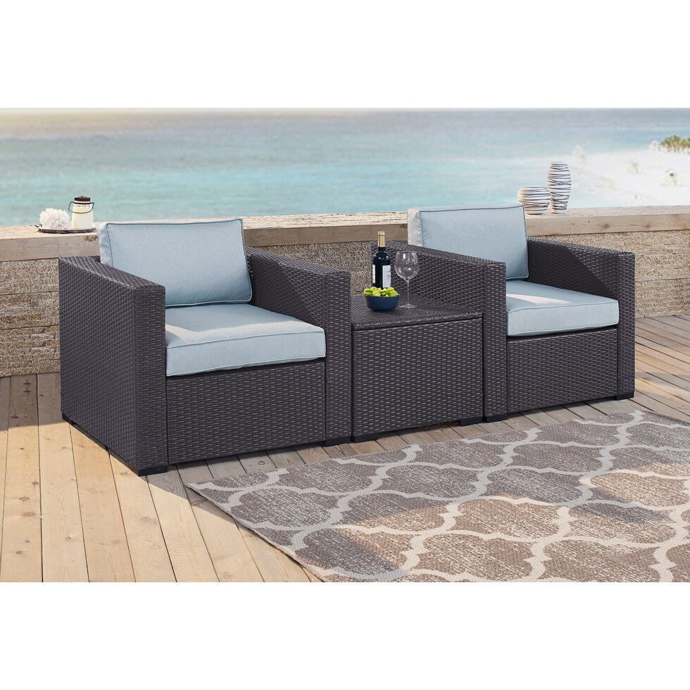isla blue outdoor chair set   