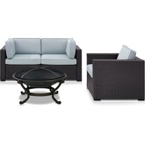 isla blue outdoor loveseat set   