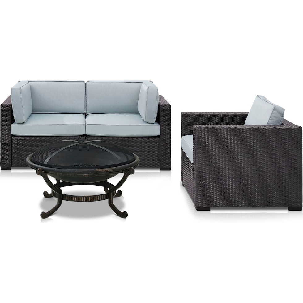 isla blue outdoor loveseat set   