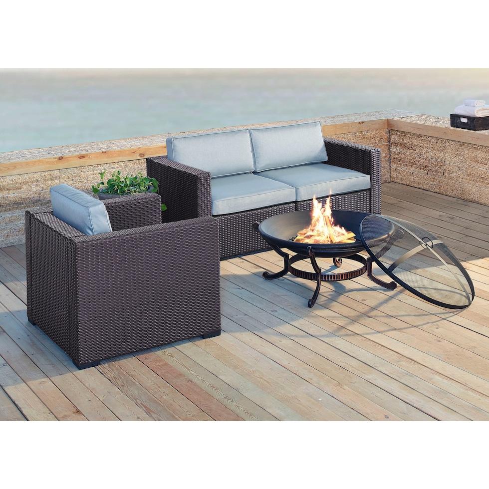 isla blue outdoor loveseat set   