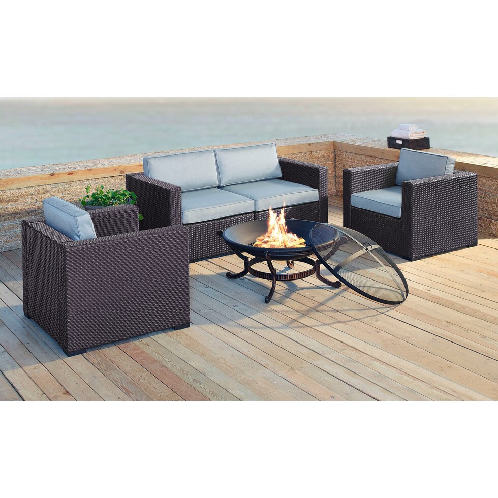 isla blue outdoor loveseat set   
