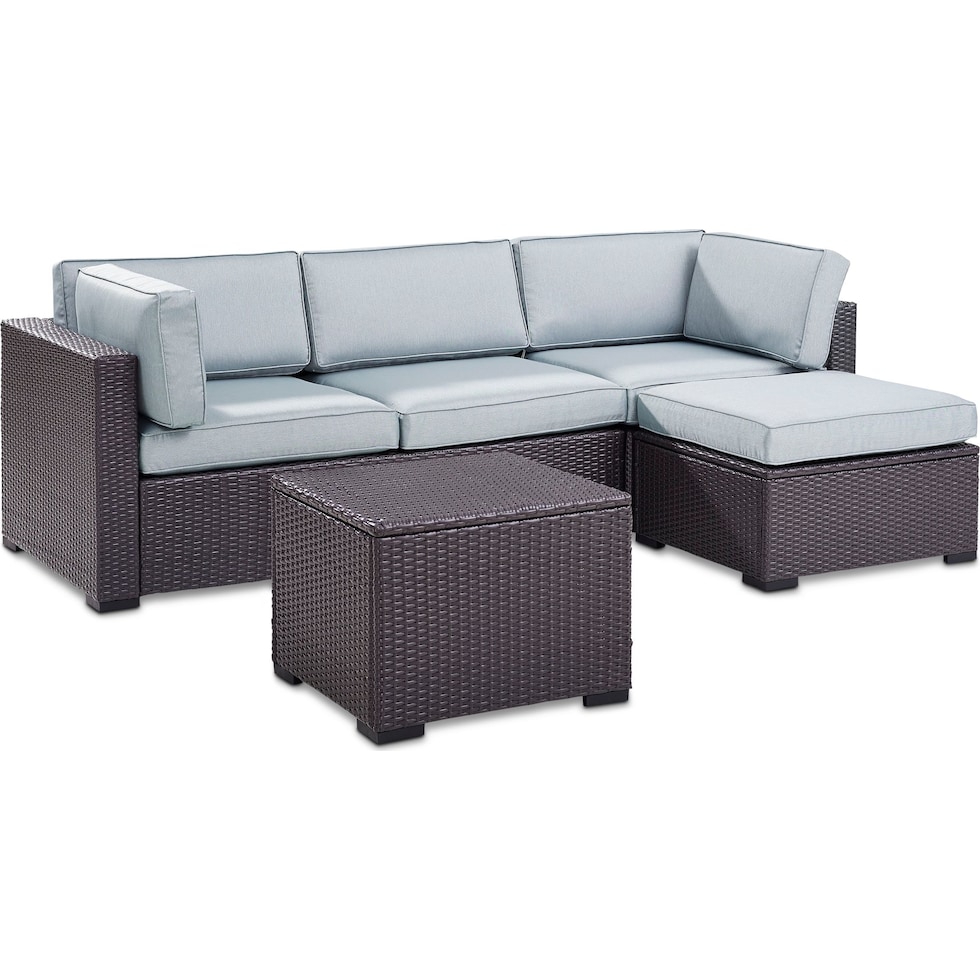 isla blue outdoor sectional set   