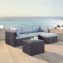 isla blue outdoor sectional set   