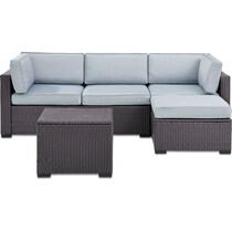isla blue outdoor sectional set   