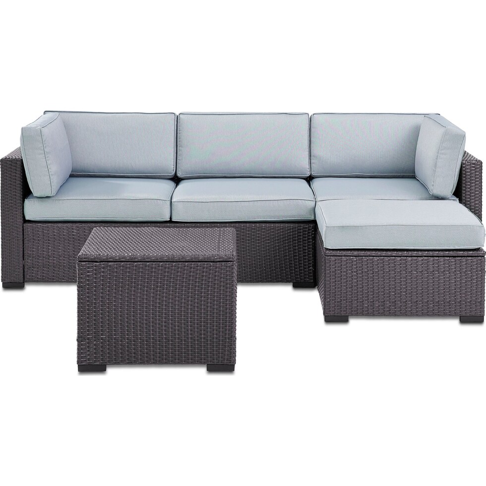 isla blue outdoor sectional set   