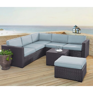 Isla 3-Piece Outdoor Sofa, Ottoman, and Coffee Table Set