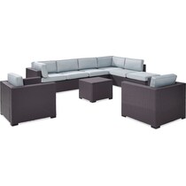 isla blue outdoor sectional set   