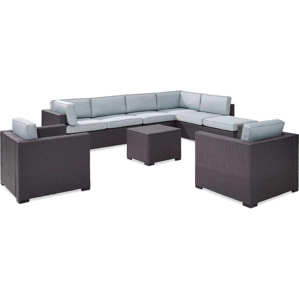 isla blue outdoor sectional set   