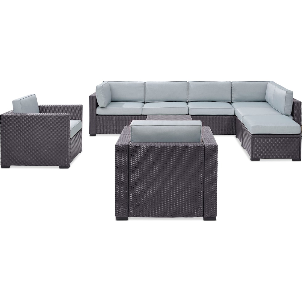 isla blue outdoor sectional set   